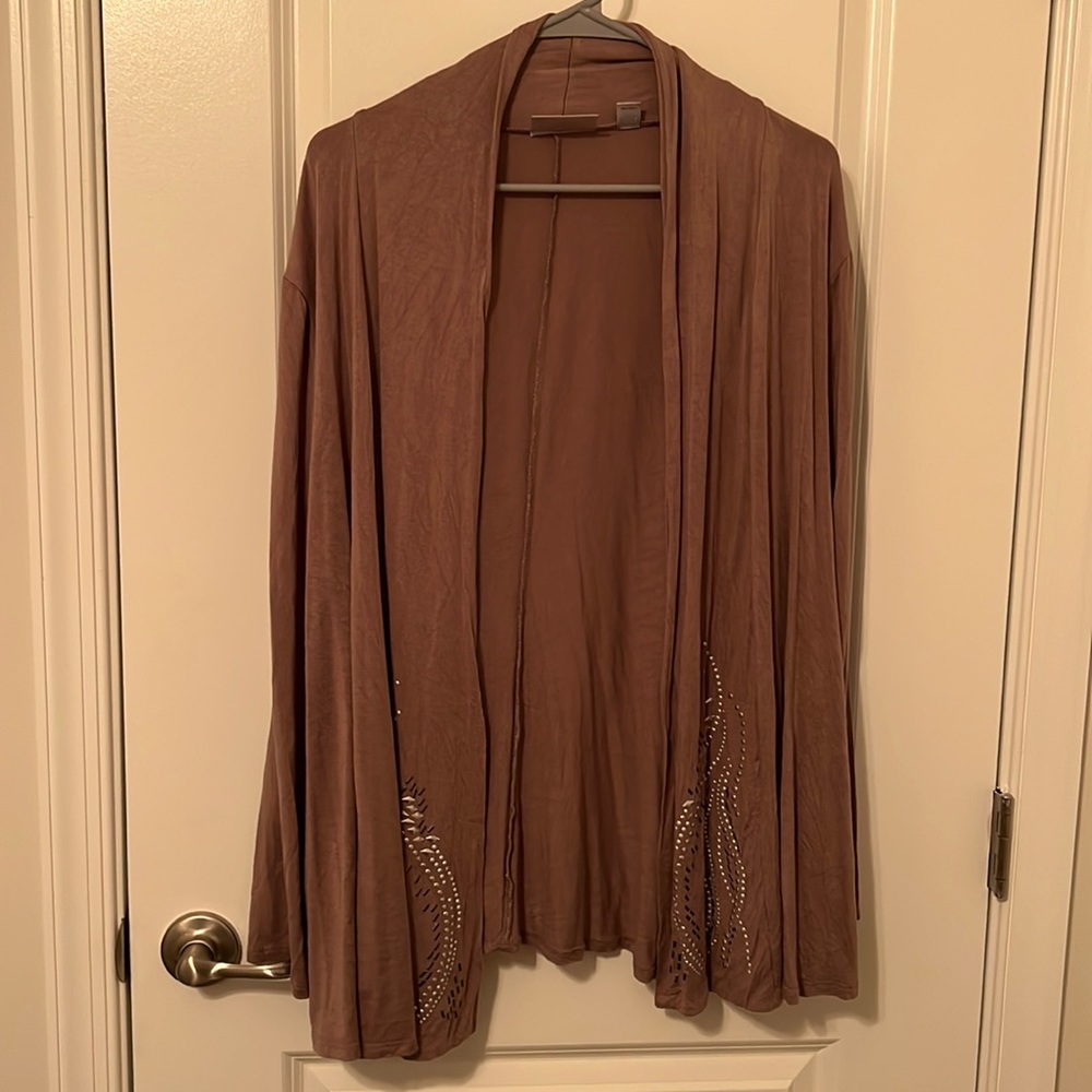Flowy Brown Open Cardigan